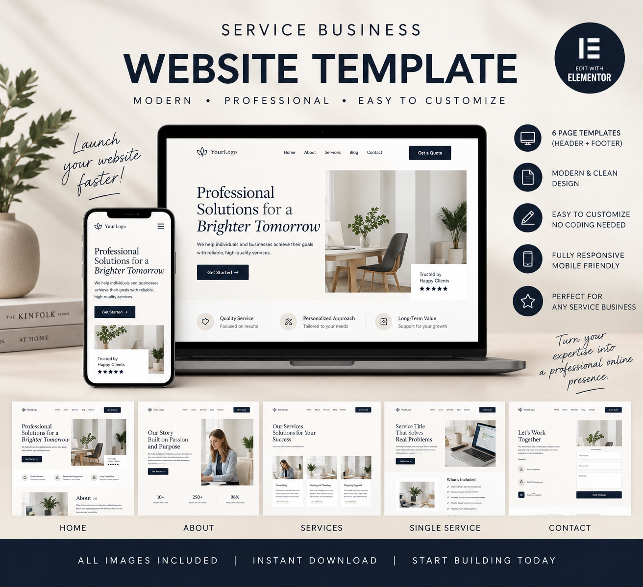 Professional Service Business Elementor Website Template