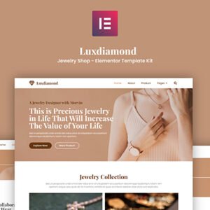 Luxury Diamond Jewellery shop Elementor template Kit
